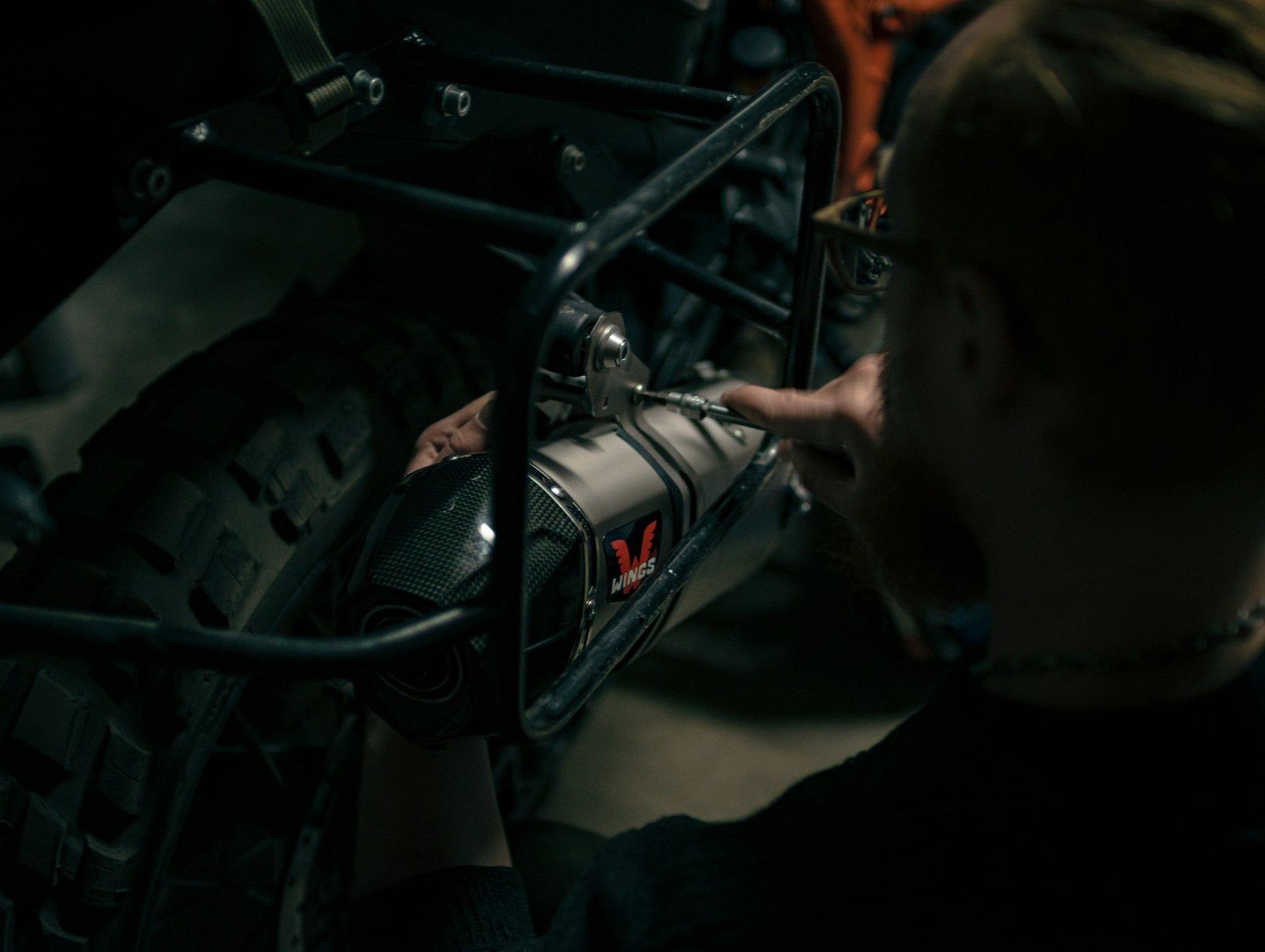 Mechanic working on an engine